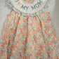 Premium Floral I Love My Mom Embroidery Dress Honeydew