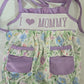 Premium Collection I Love Mommy Hand Smocked Purple Floral Bubble Ambabie