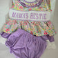 Premium Collection Mama's Bestie Hand Smocked Purple Floral Bloomer Set Ambabie