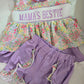 Premium Collection Mama's Bestie Hand Smocked Purple Floral Short Set Ambabie