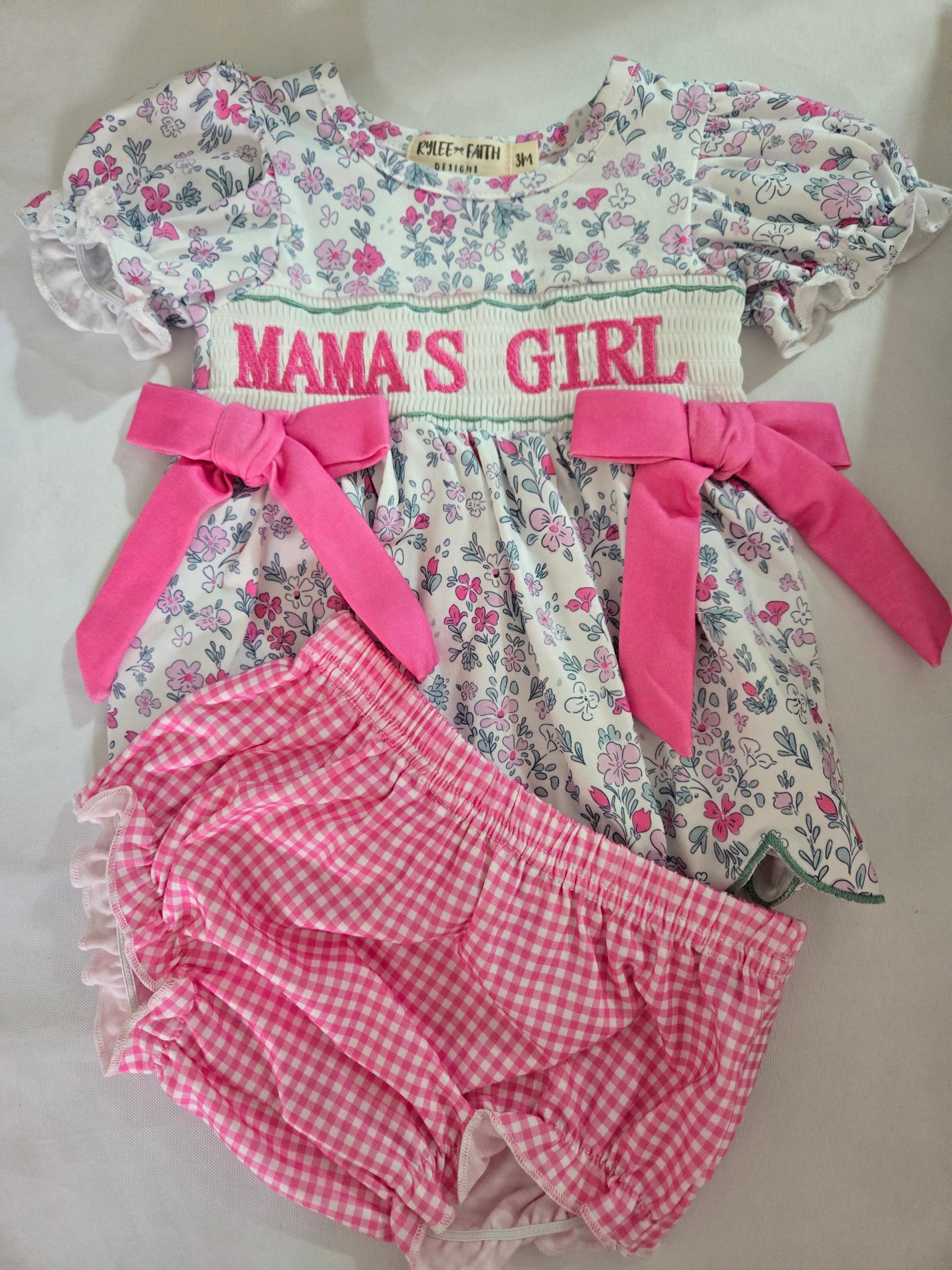 Mama's Girl Pink Floral Bloomer Set Rylee Faith