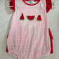 Pink Watermelon Embroidery Ruffle Bubble Honeydew
