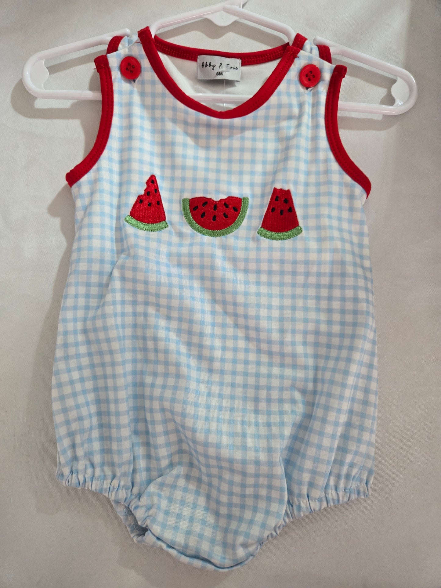 Blue Watermelon Embroidery Bubble Honeydew