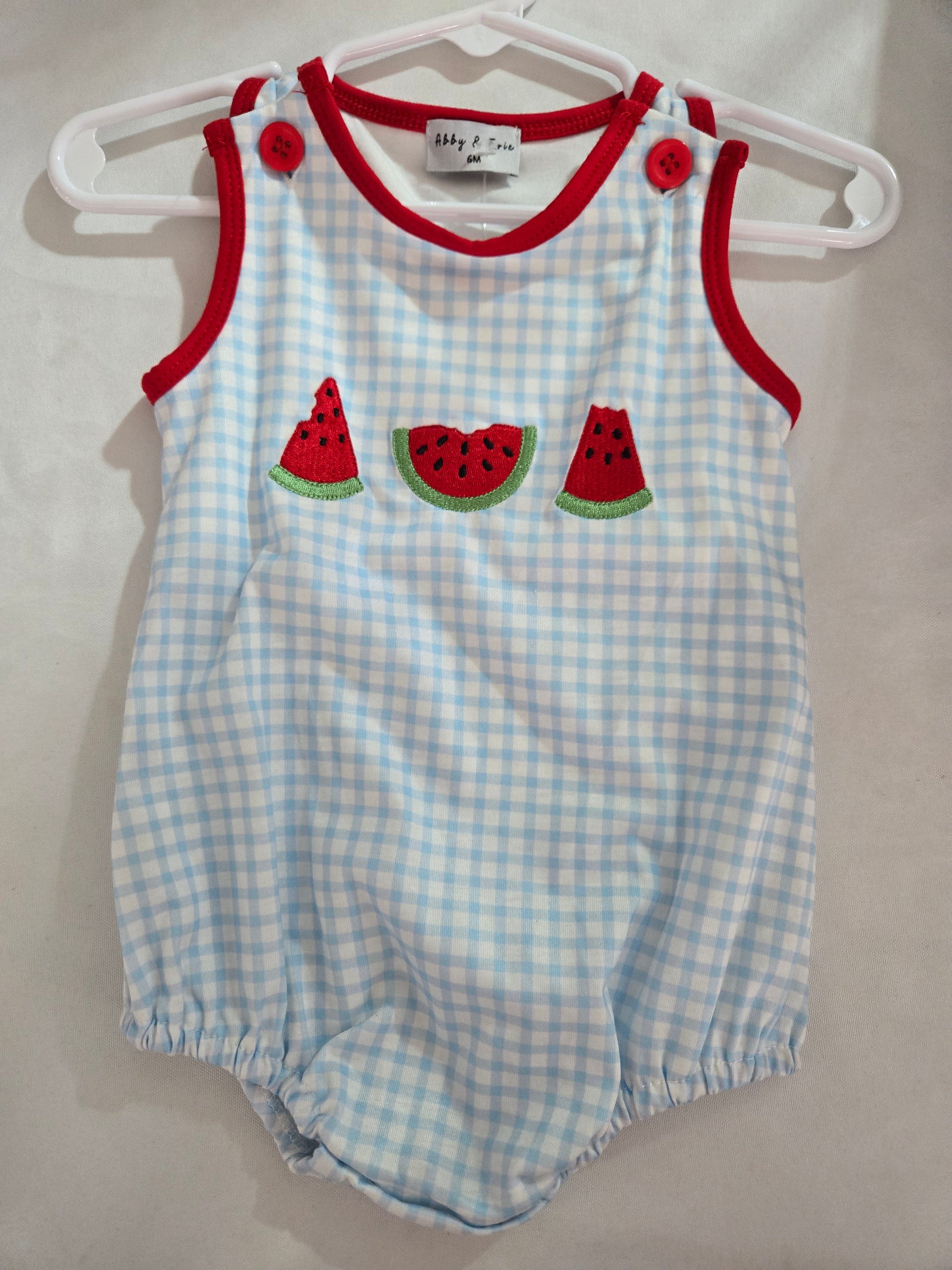 Blue Watermelon Embroidery Bubble Honeydew