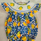Lemon Smocked Ruffle Romper Honeydew