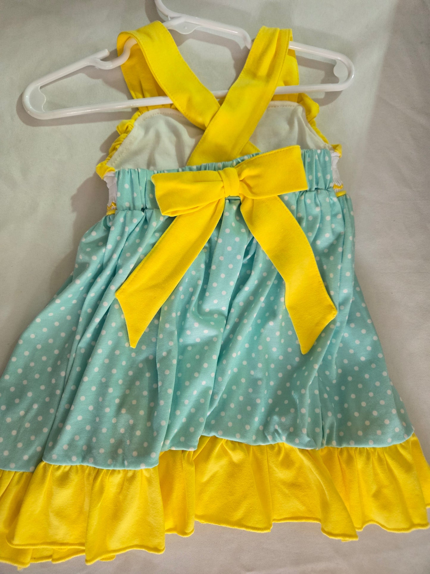 Summer Lemon Smocked Ruffle Dress Honeydew