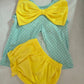 Summer Lemon Smocked Bow Bloomer Set Honeydew
