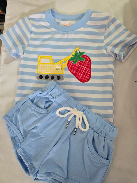 Striped Excavator Strawberry Boy Set Boyis