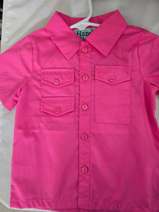 Pink Beach Fishing Shirt Posh Petites