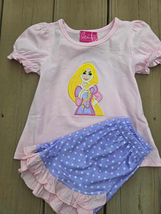 Purple Character 1 Girl Short Set Scout and Holland