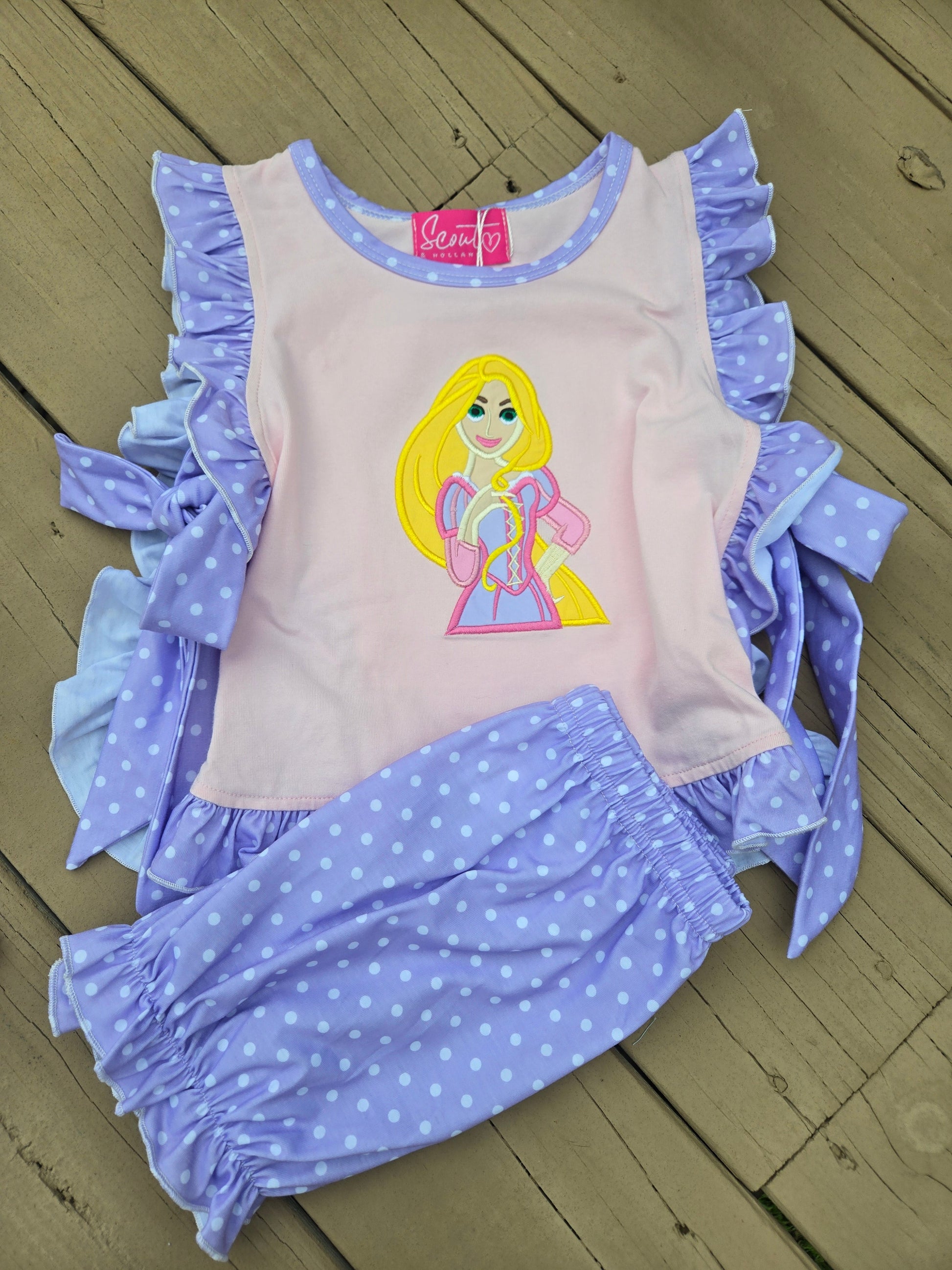 Purple Character 1 Girl Bloomer Set Scout and Holland