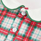 Christmas Tree Plaid Boys Machine Smocked Peter Pan Collar Bubble Rylee Faith