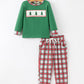 Christmas Tree Plaid Machine Smocked Boys Long Sleeve Pants Set Rylee Faith