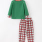 Christmas Tree Plaid Machine Smocked Boys Long Sleeve Pants Set Rylee Faith