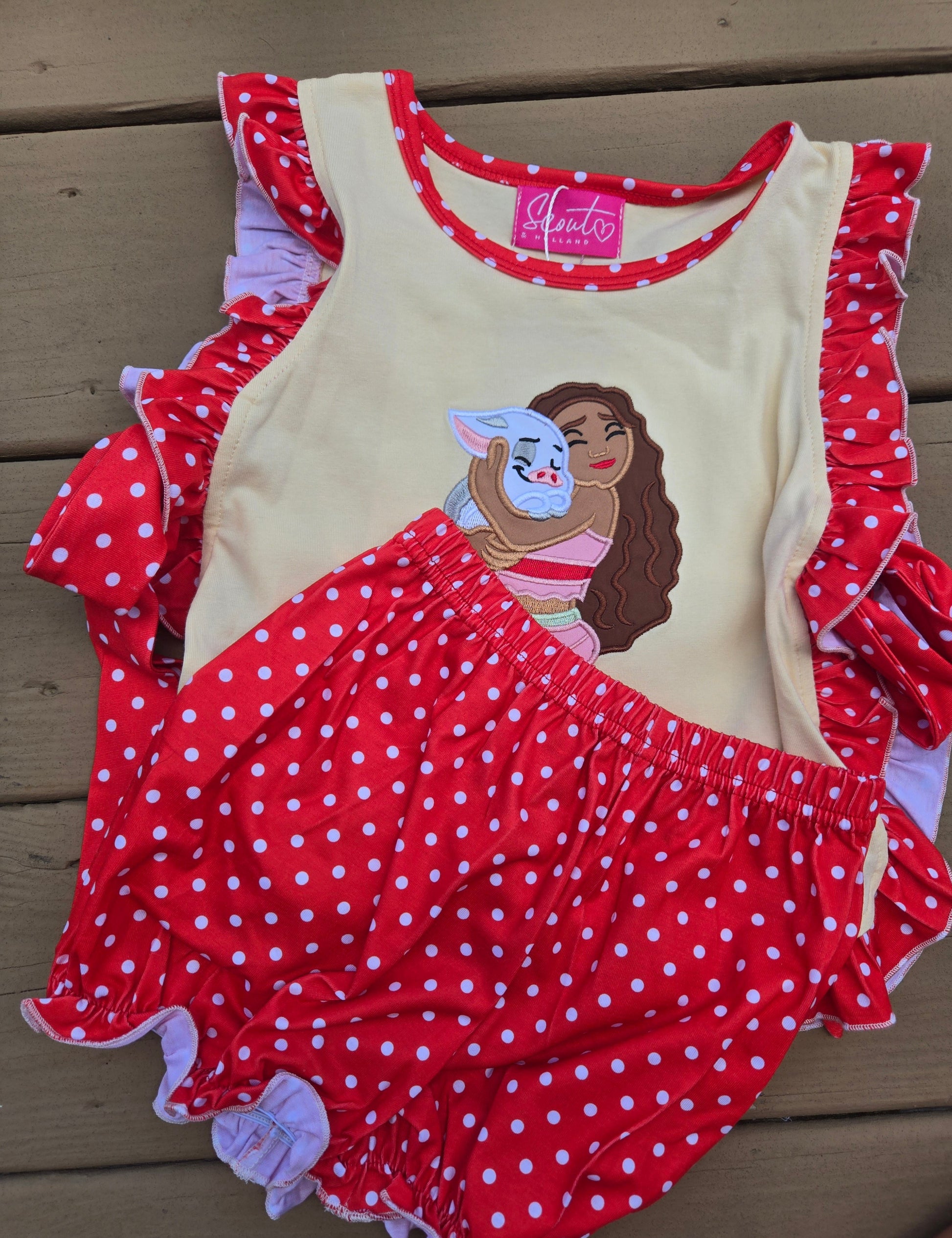 Red Character 2 Girl Bloomer Set Scout and Holland