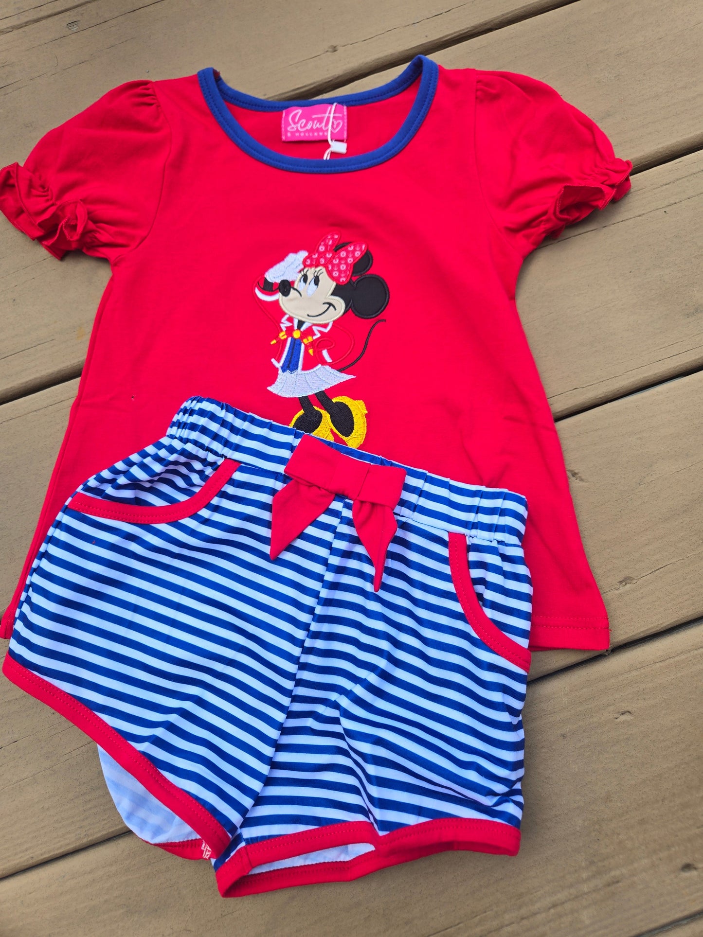Red Character 5 Girl Shorts Set Scout and Holland