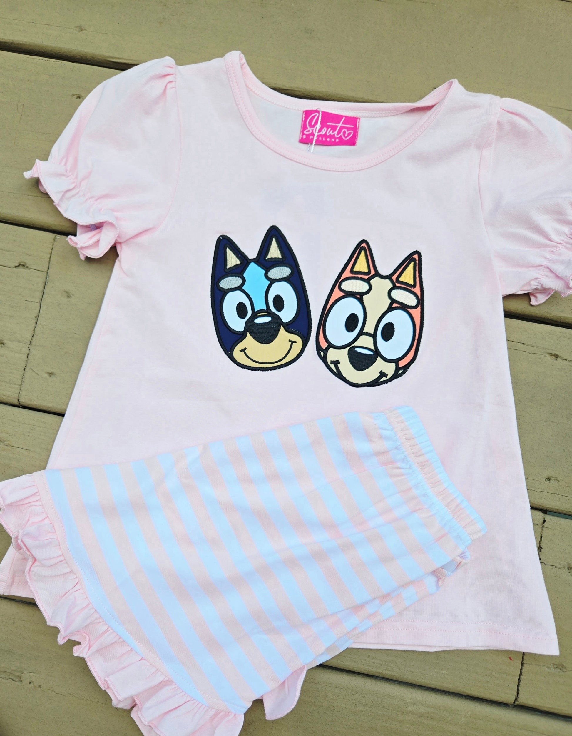 Pink Character 9 Girl Shorts Set Scout and Holland
