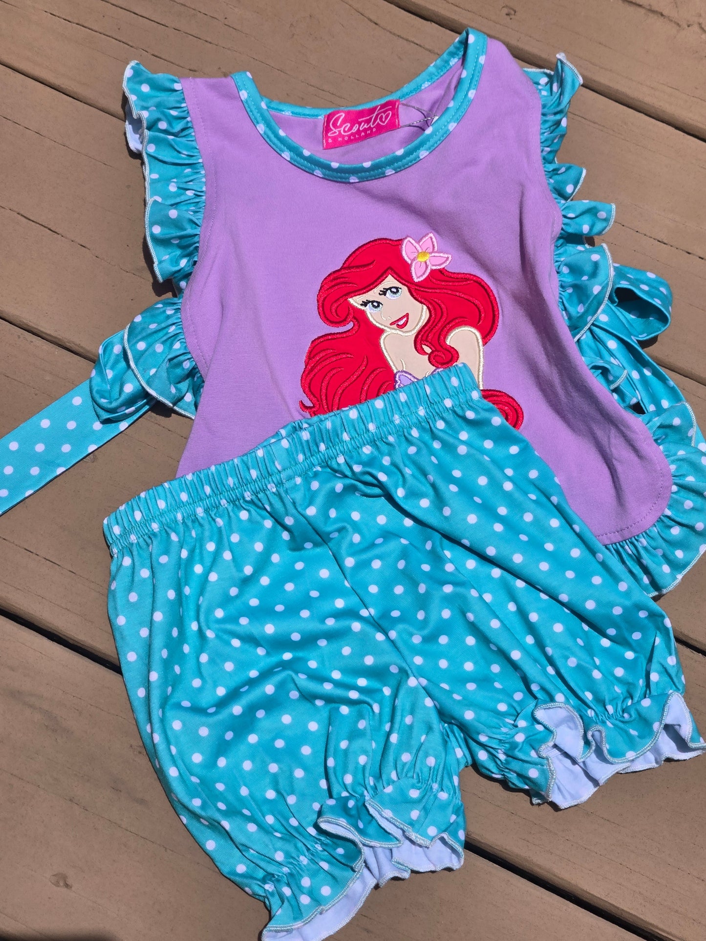 Teal Character 3 Girl Bloomer Set Scout and Holland
