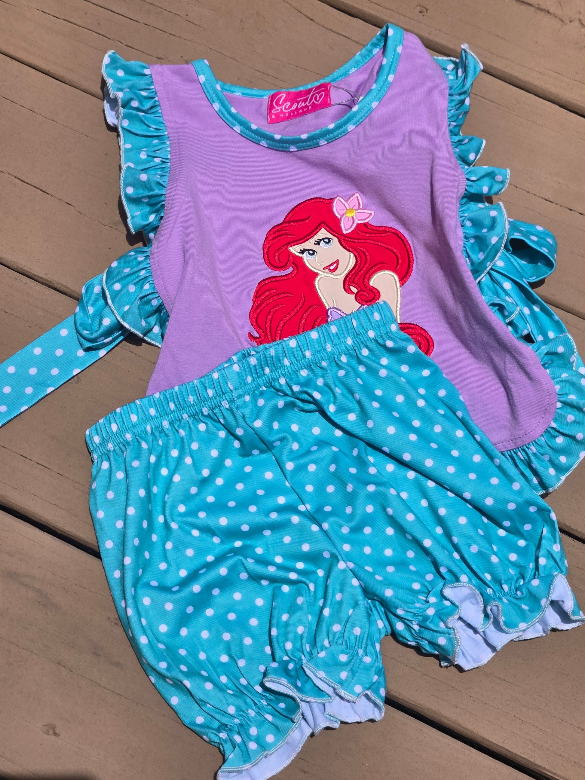 Teal Character 3 Girl Bloomer Set Scout and Holland
