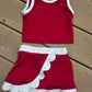 Color Block Maroon and White Skort Set Tina Su WS Clothing