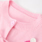 Girl Christmas Pink Santa Bow Knit Cardigan Sweater Rylee Faith