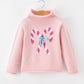 Christmas Pink Candy Cane Bow Mockneck Girl Sweater Pullover Rylee Faith