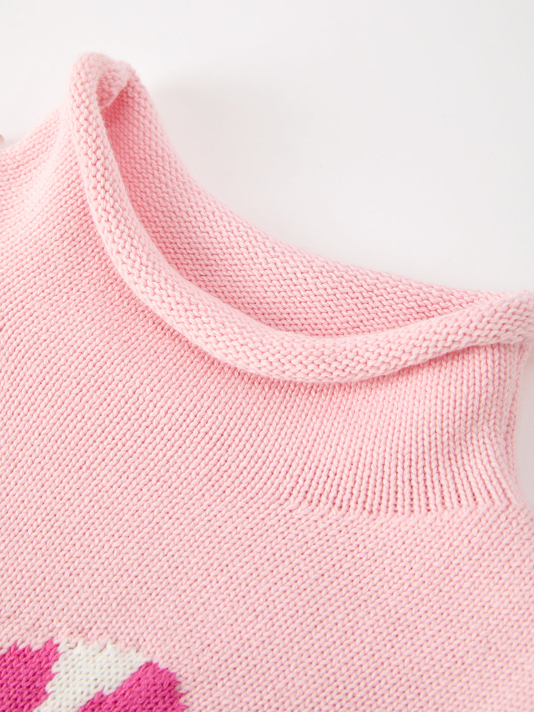 Christmas Pink Candy Cane Bow Mockneck Girl Sweater Pullover Rylee Faith