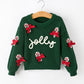 Christmas Green Joy Candy Cane Bow Girl Sweater Pullover Rylee Faith