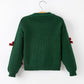 Christmas Green Joy Candy Cane Bow Girl Sweater Pullover Rylee Faith