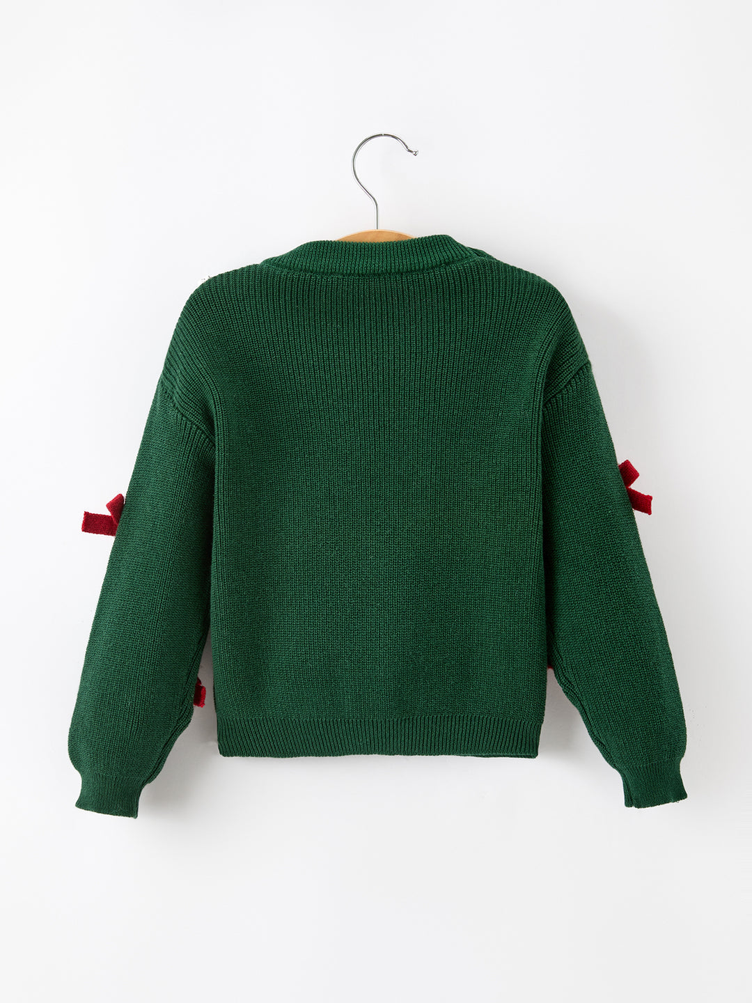 Christmas Green Joy Candy Cane Bow Girl Sweater Pullover Rylee Faith