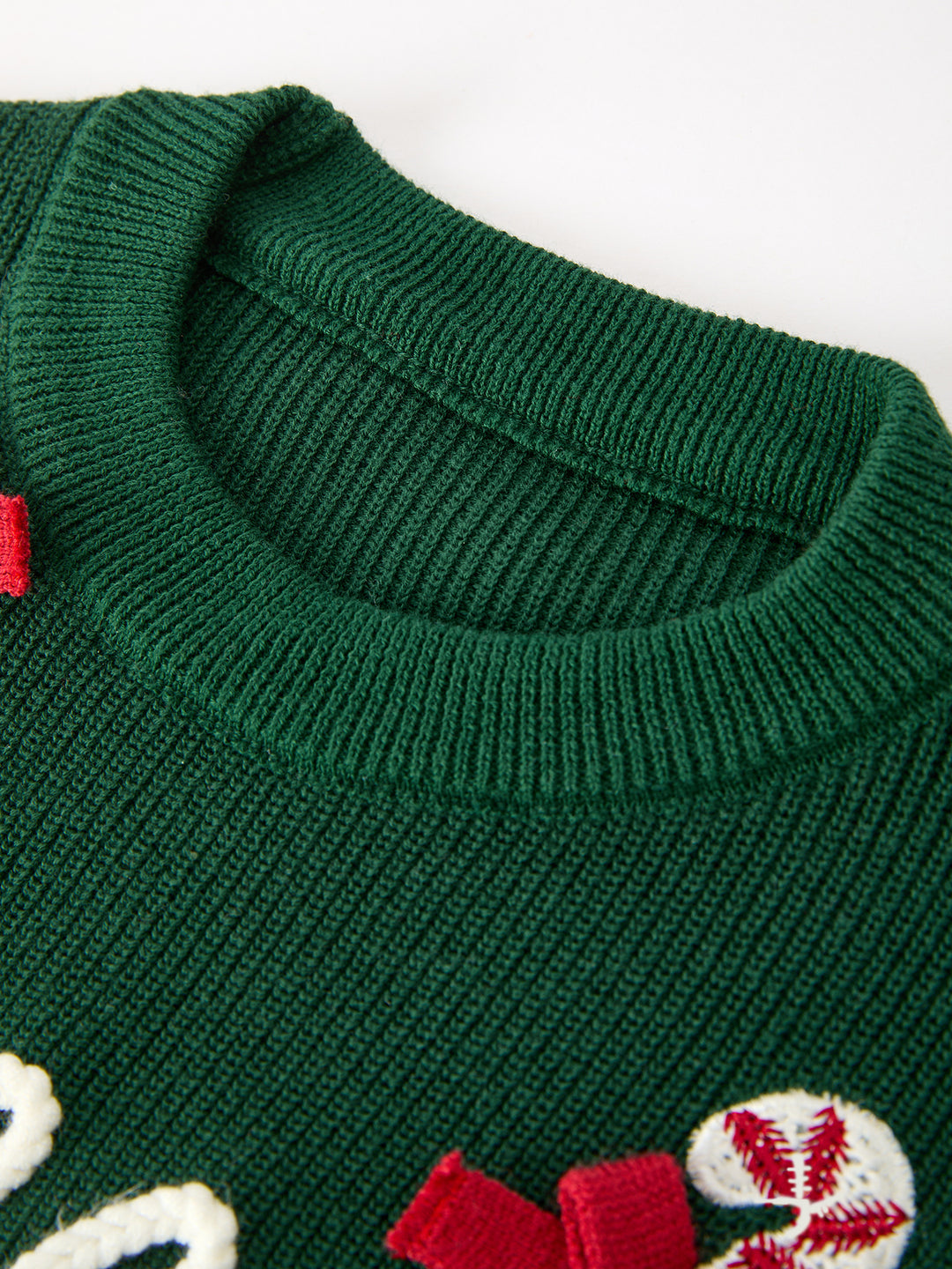 Christmas Green Joy Candy Cane Bow Girl Sweater Pullover Rylee Faith