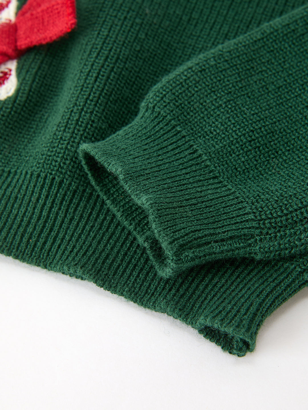 Christmas Green Joy Candy Cane Bow Girl Sweater Pullover Rylee Faith