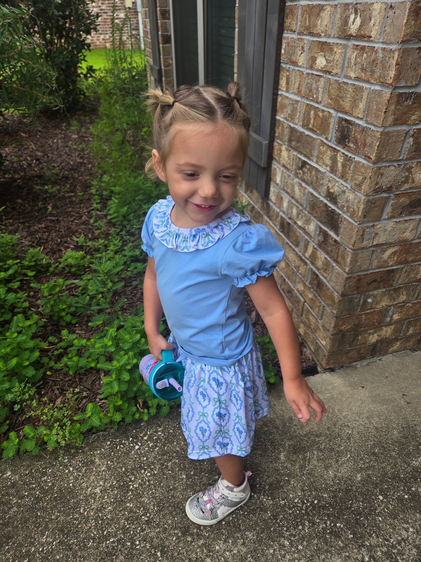 Charlotte Vintage Blue Coquette Skort Set Boyis