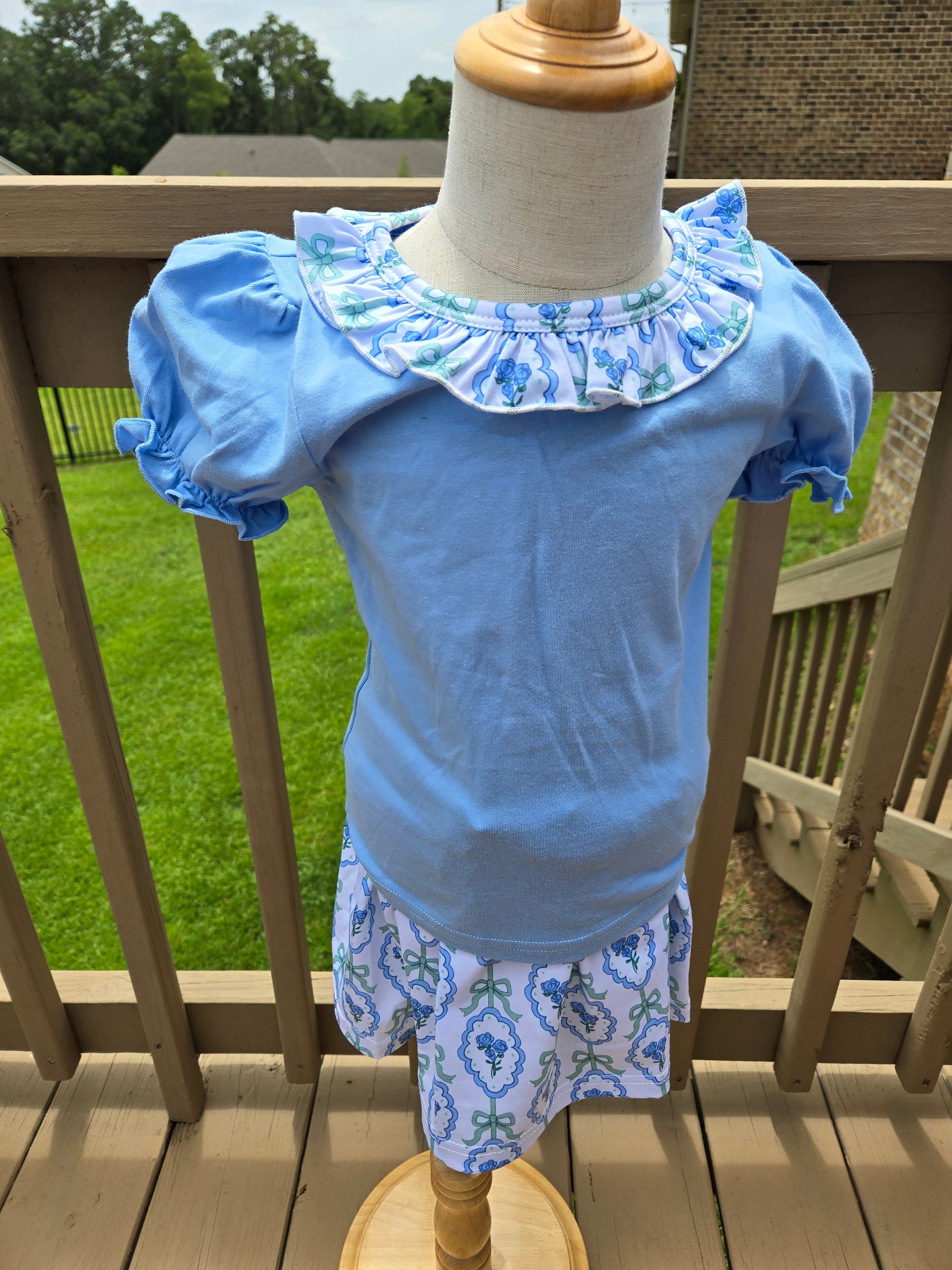 Charlotte Vintage Blue Coquette Skort Set Boyis