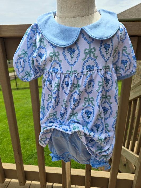Charlotte Vintage Blue Coquette Bloomer Set Boyis