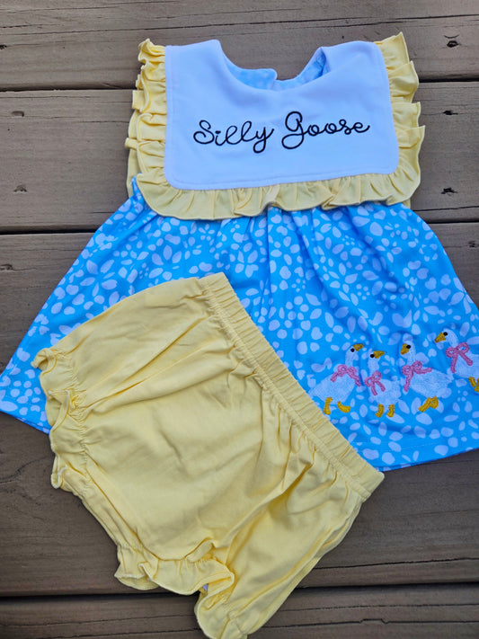 Silly Goose Blue and Yellow Bloomer Set Scout and Holland