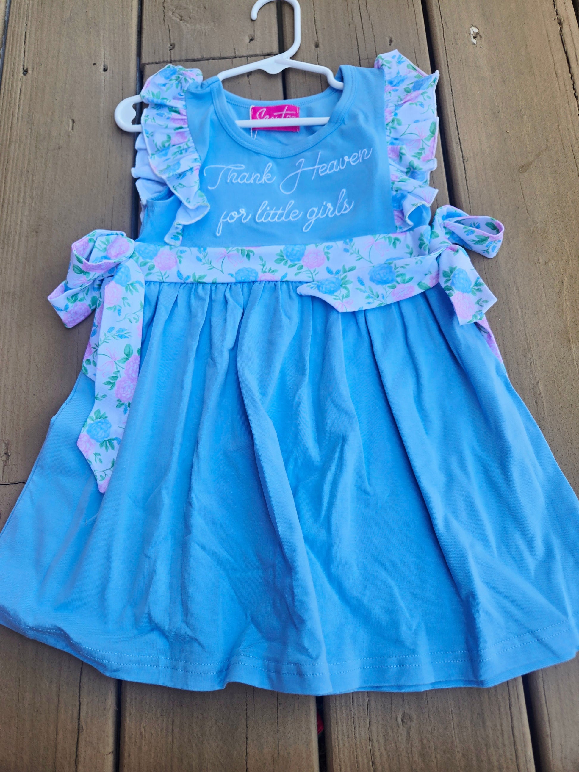 Thank Heaven for Little Girls Blue Floral Dress Scout and Holland