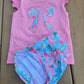 Pink Bow Applique Tropical Floral Skort Set Scout and Holland