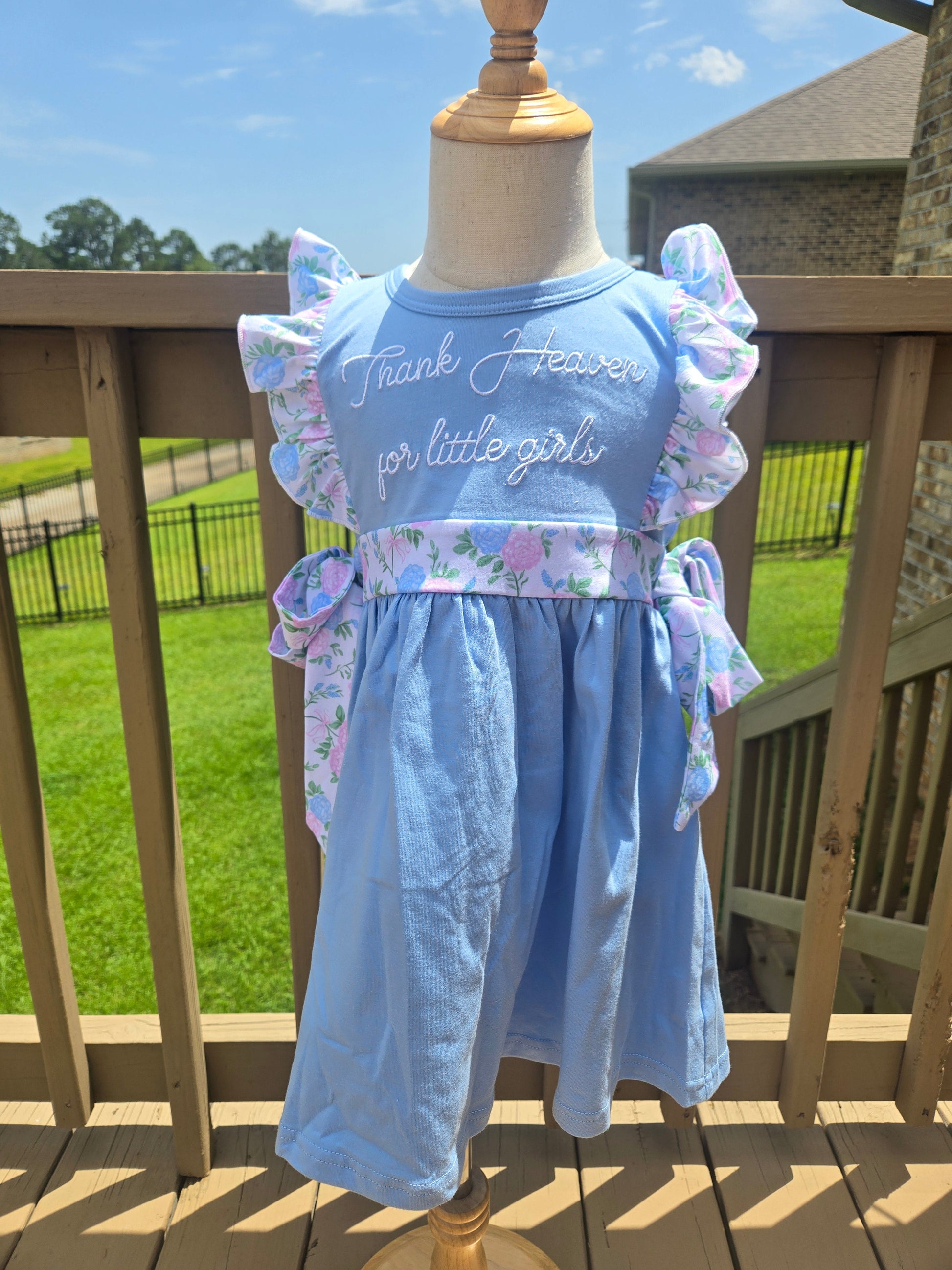 Thank Heaven for Little Girls Blue Floral Dress Scout and Holland