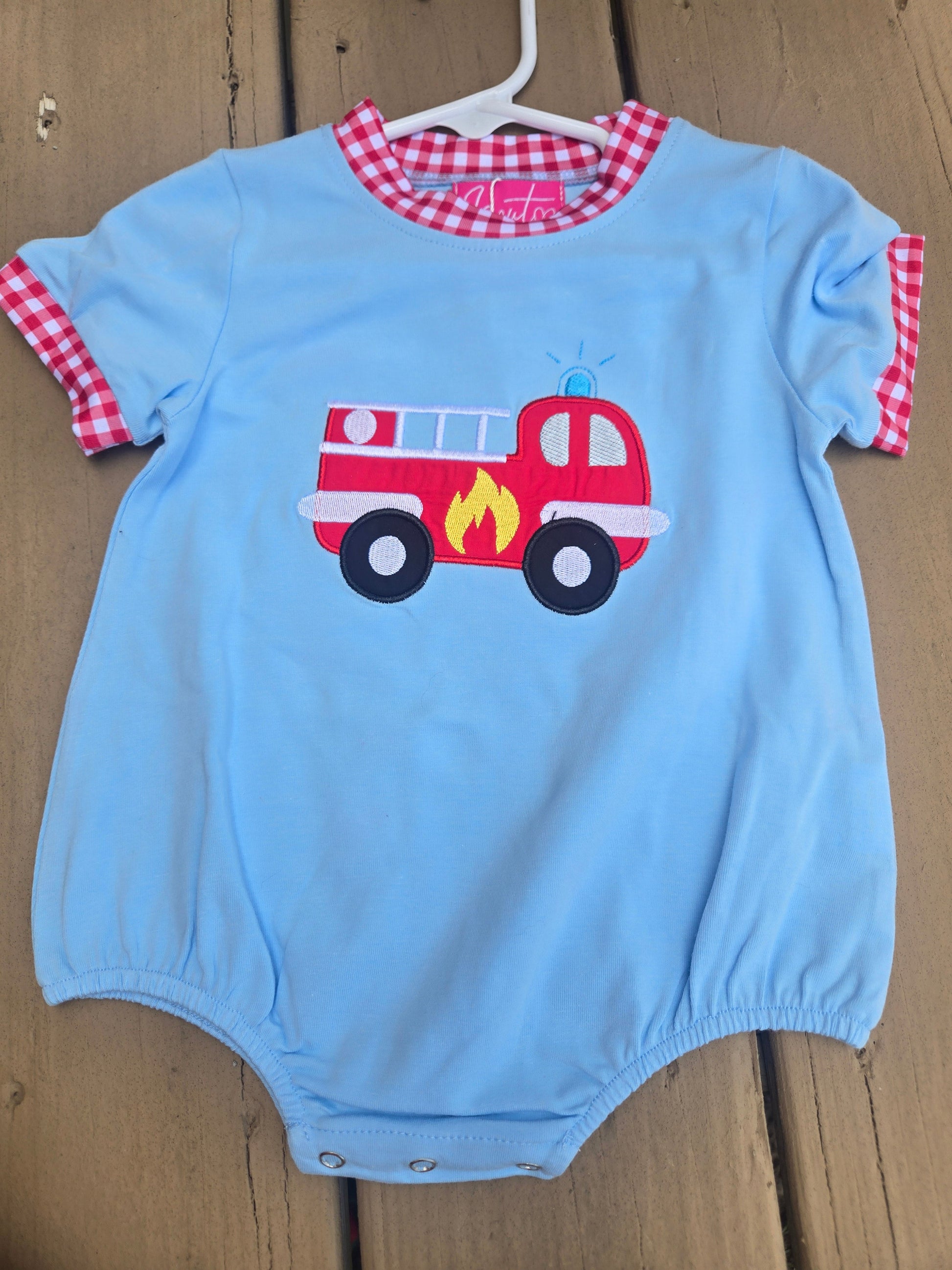 Blue and Red Firetruck Boy Bubble Scout and Holland