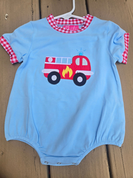 Blue and Red Firetruck Boy Bubble Scout and Holland