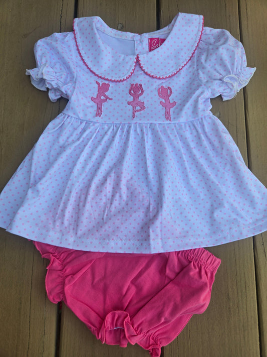Tiny Dancer Pink Dots Bloomer Set Scout and Holland