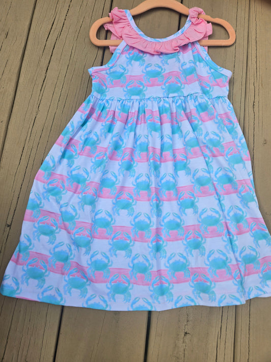 Watercolor Crab Stripes Dress Scout and Holland