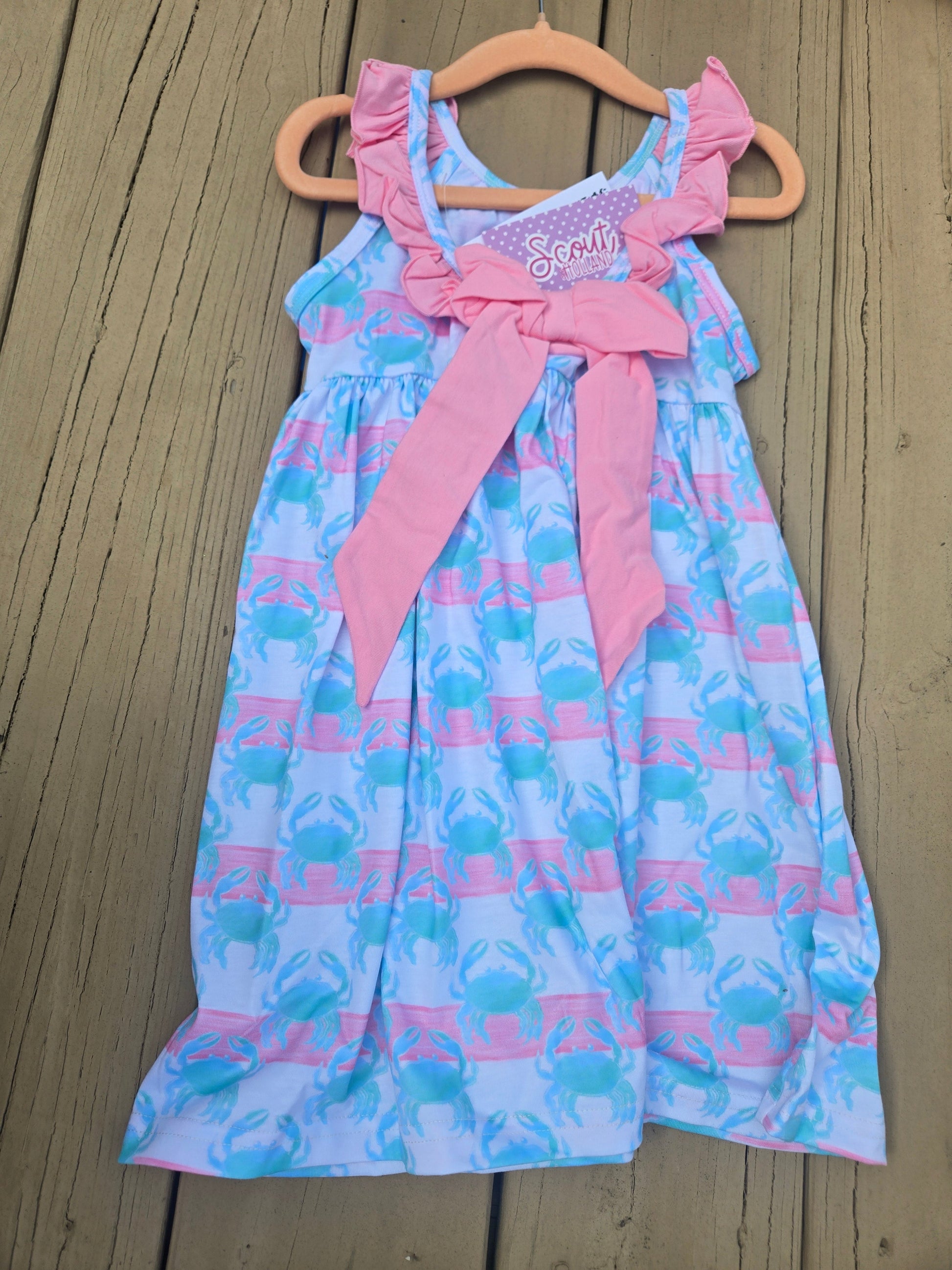 Watercolor Crab Stripes Dress Scout and Holland
