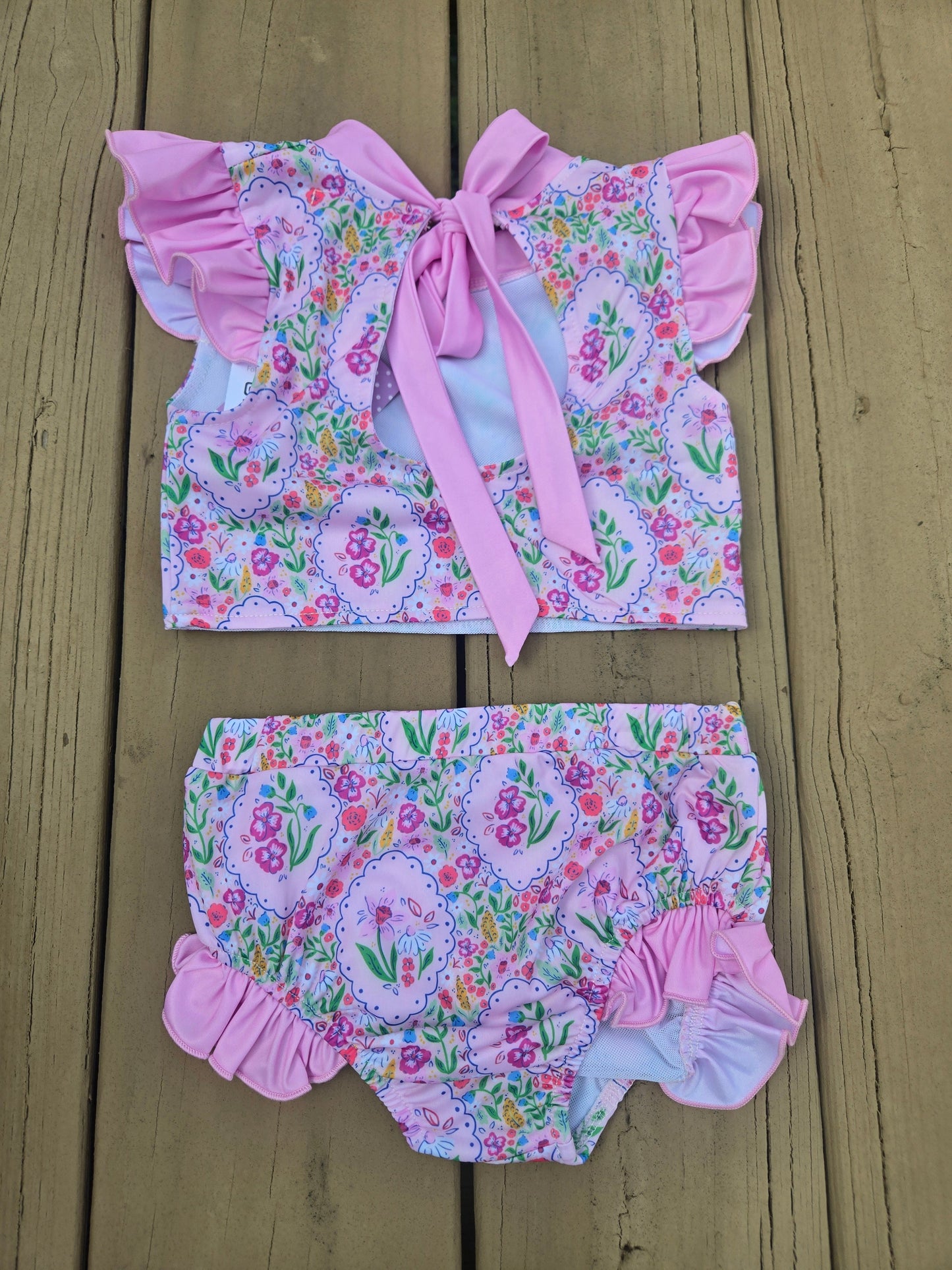 Blossom Pink Two Piece Floral Swimsuit Scout and Holland