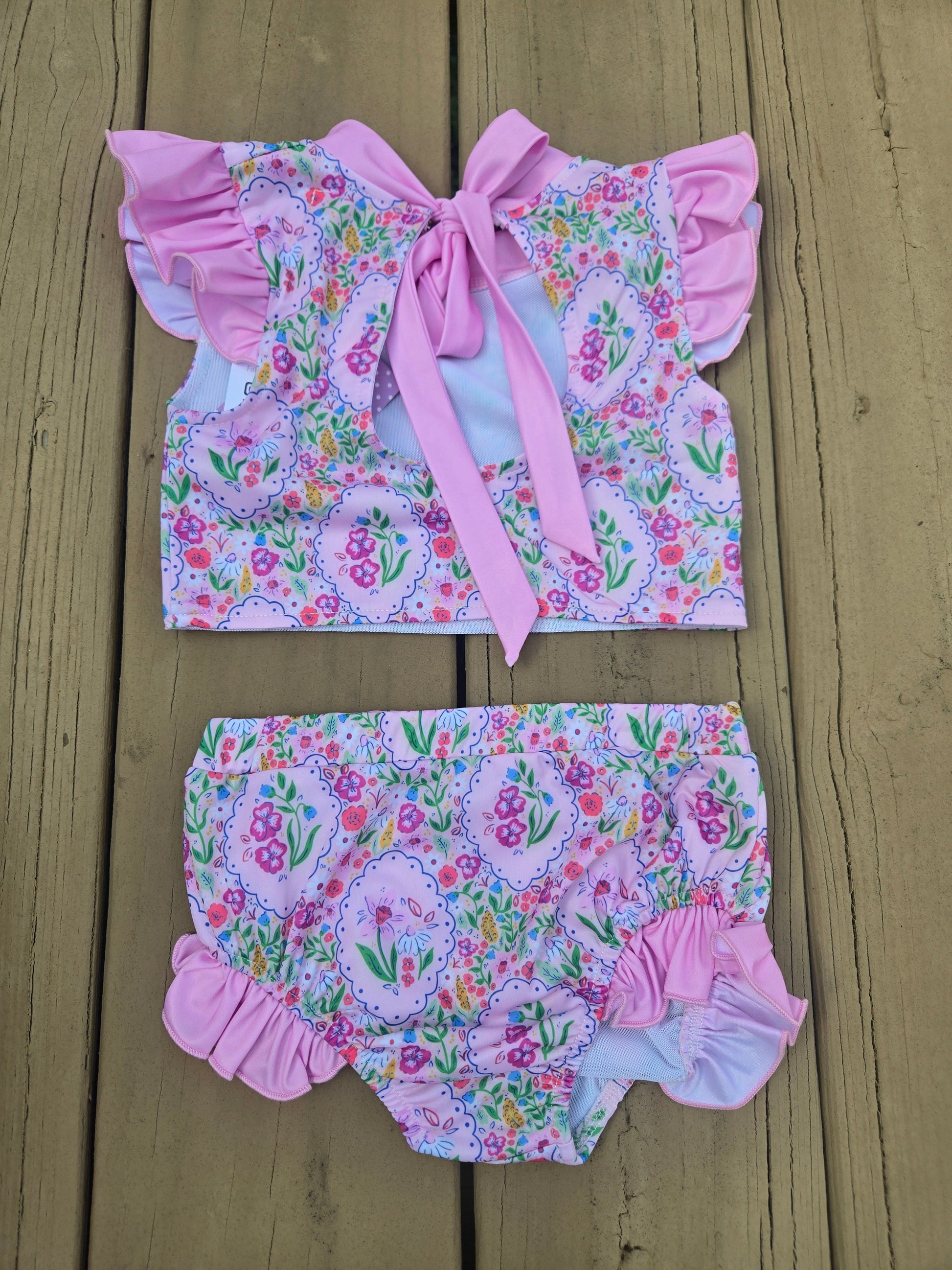 Blossom Pink Two Piece Floral Swimsuit Scout and Holland