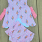 Pink Floral Stripes Scallop Swing Back Bloomer Set Scout and Holland