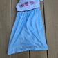 Blue Character Fireworks Embroidery Gingham Dress Honeydew