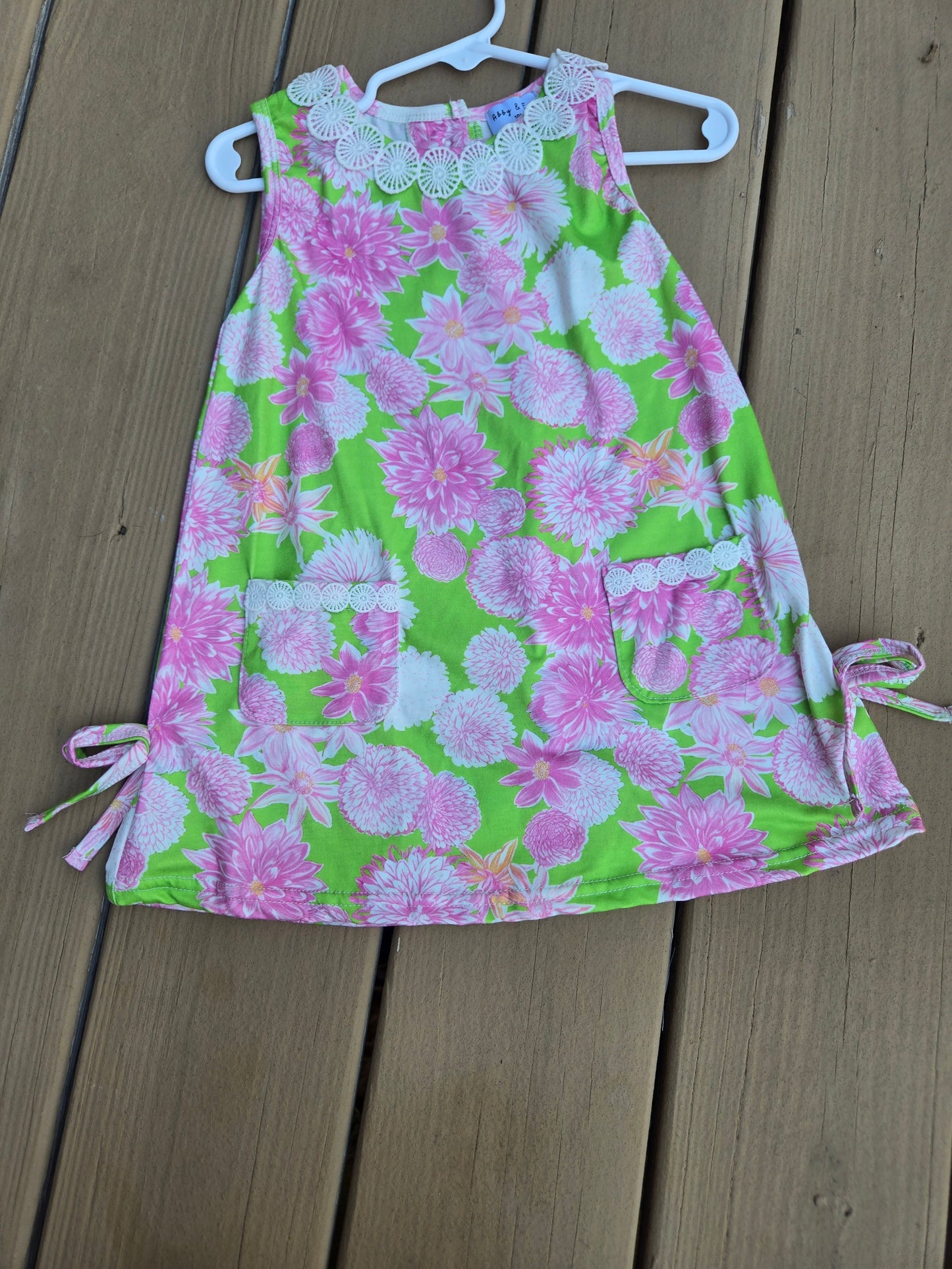 Pink Floral Lace Shift Dress Honeydew