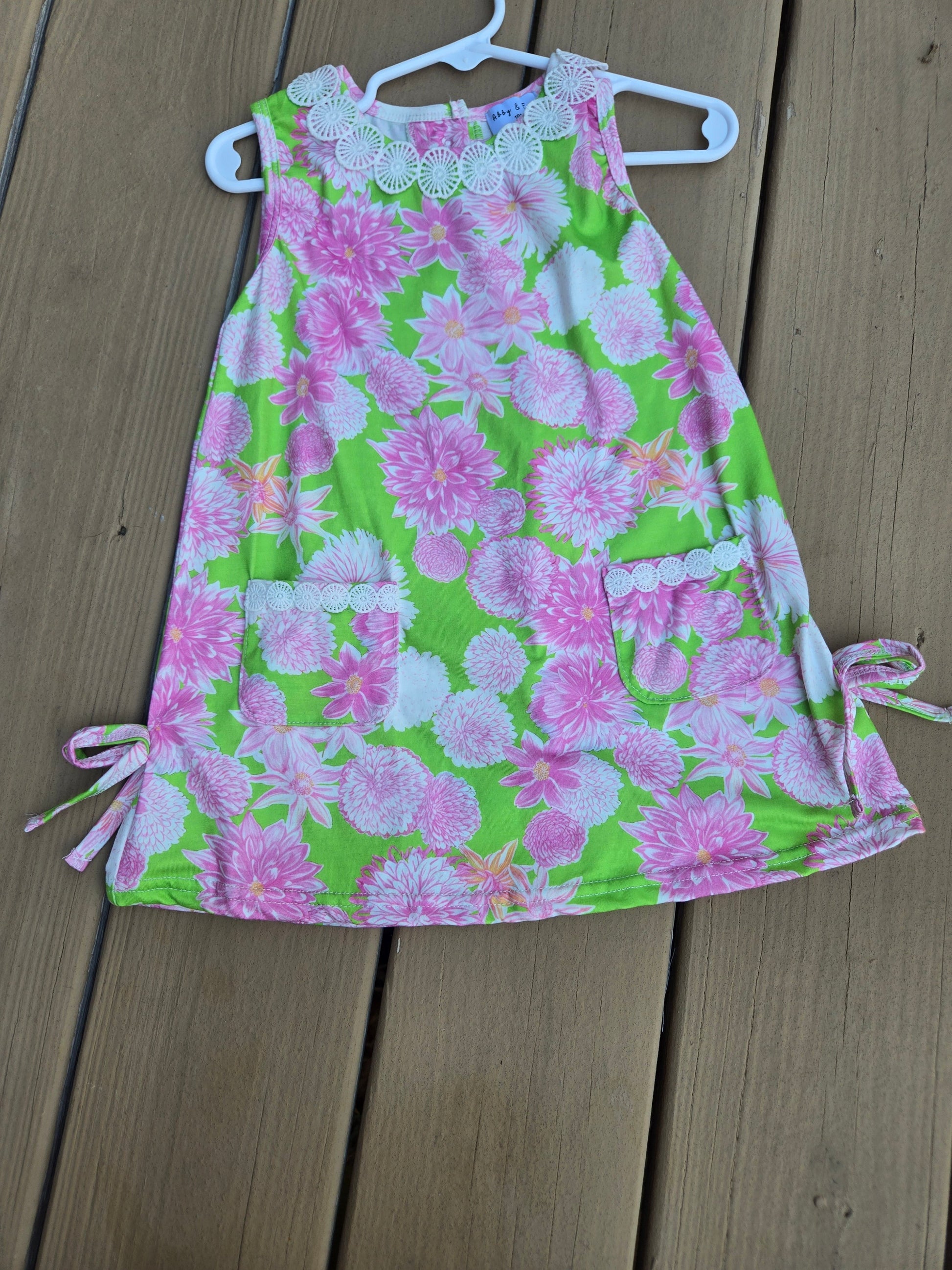 Pink Floral Lace Shift Dress Honeydew